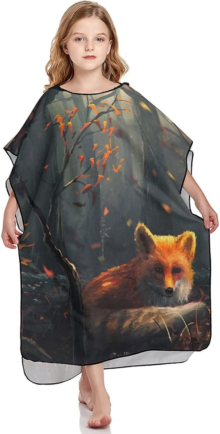 Nature Cute Fox Hooded Towel for Kids Soft Bath Plush Towel with Hood for Pool Beach Swim Cover-ups