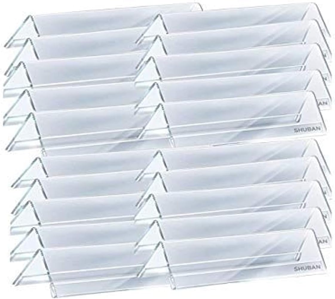 Acrylic Desk Name Plate Holder Desk Sign Frame for Table Display Blank Nameplate for Office Business Conference Meetingroom Student School Classroom (10 Inch x 2 Inch-20 Pack)