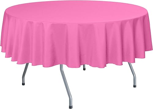 Miniatura 10 de ULTIMATE TEXTILE Mantel redondo de lino de poliéster de 84 pulgadas, color azul lavanda