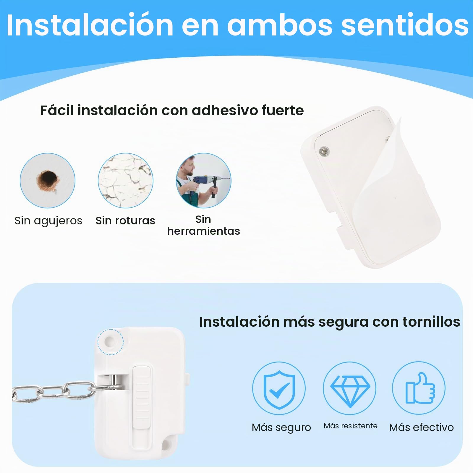 2 cierres ajustables para ventana de seguridad infantil, autoadhesivos, grises para bebés, niños pequeños, mascotas