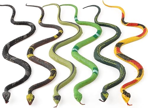12 juguetes realistas de simulación de serpiente para fiesta de Halloween y accesorios de jardín