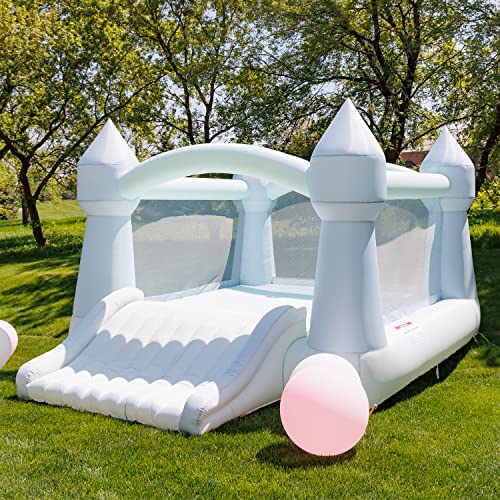 Bounceland Party Castle Daydreamer Mist Bounce House, 16.4 Ft L X 13.1 Ft W X 9.3 Ft H, Basketball Hoop, Ul Strong Blower Included, Trendy Pastel Color, Fun Slide & Bounce Area, Castle Theme For Kids #TOP2