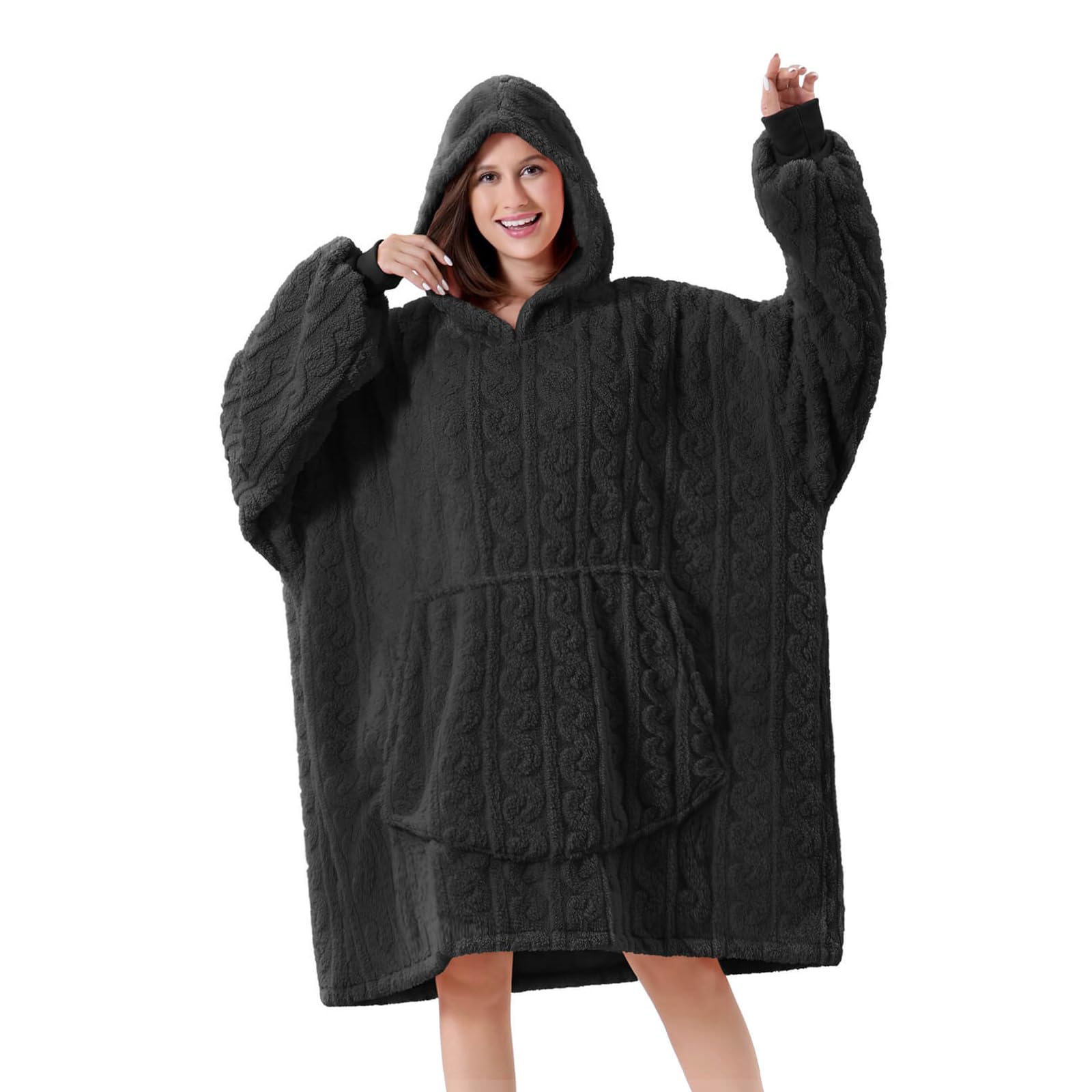 FestiCorpOversized Blanket Hoodie for Adults - Extra Long Wearable Sweatshirt with Giant Sleeve, Hood and Pocket