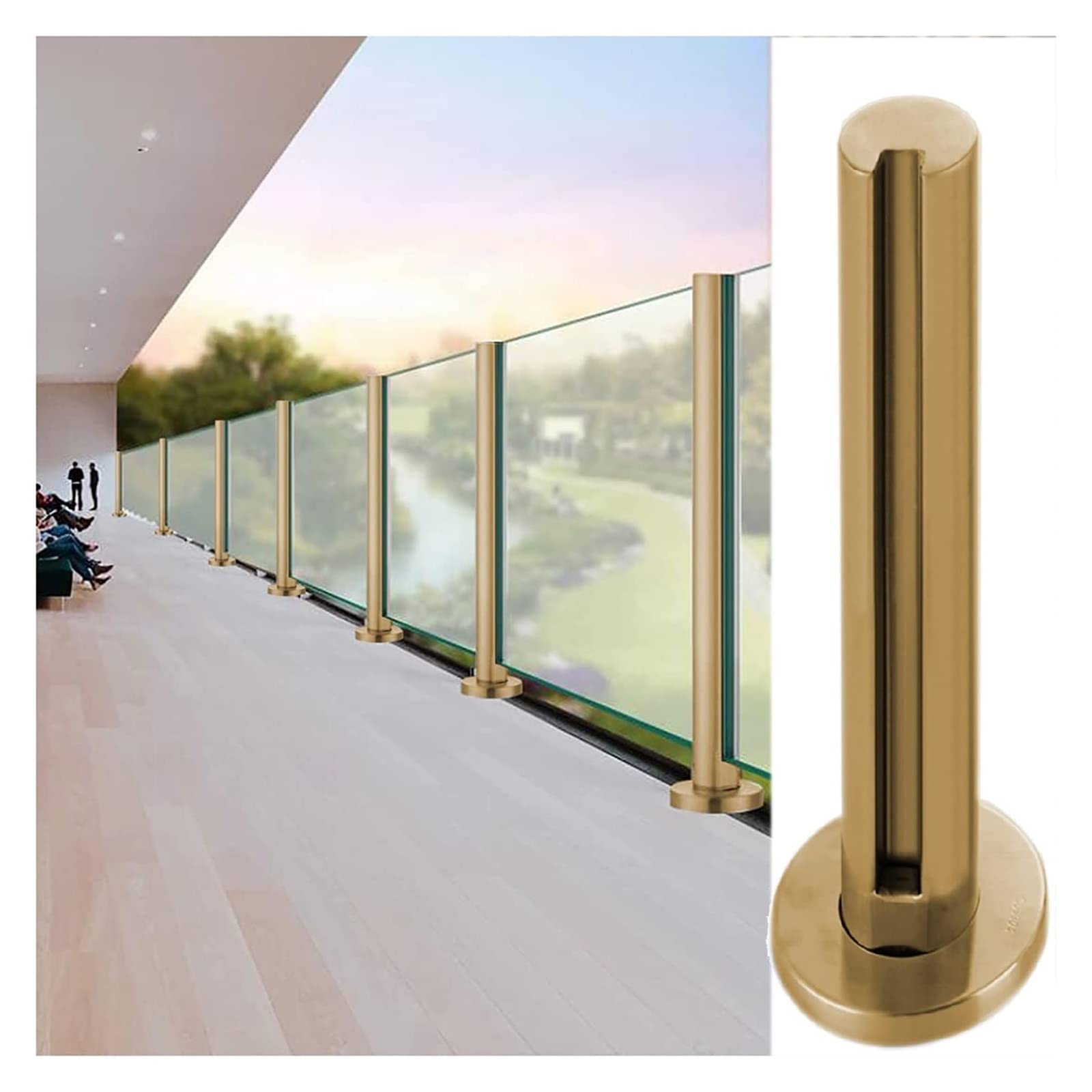 Poteaux de balustrade pour garde-corps en verre pour panneaux de 10/12 mm d'épaisseur de clôture