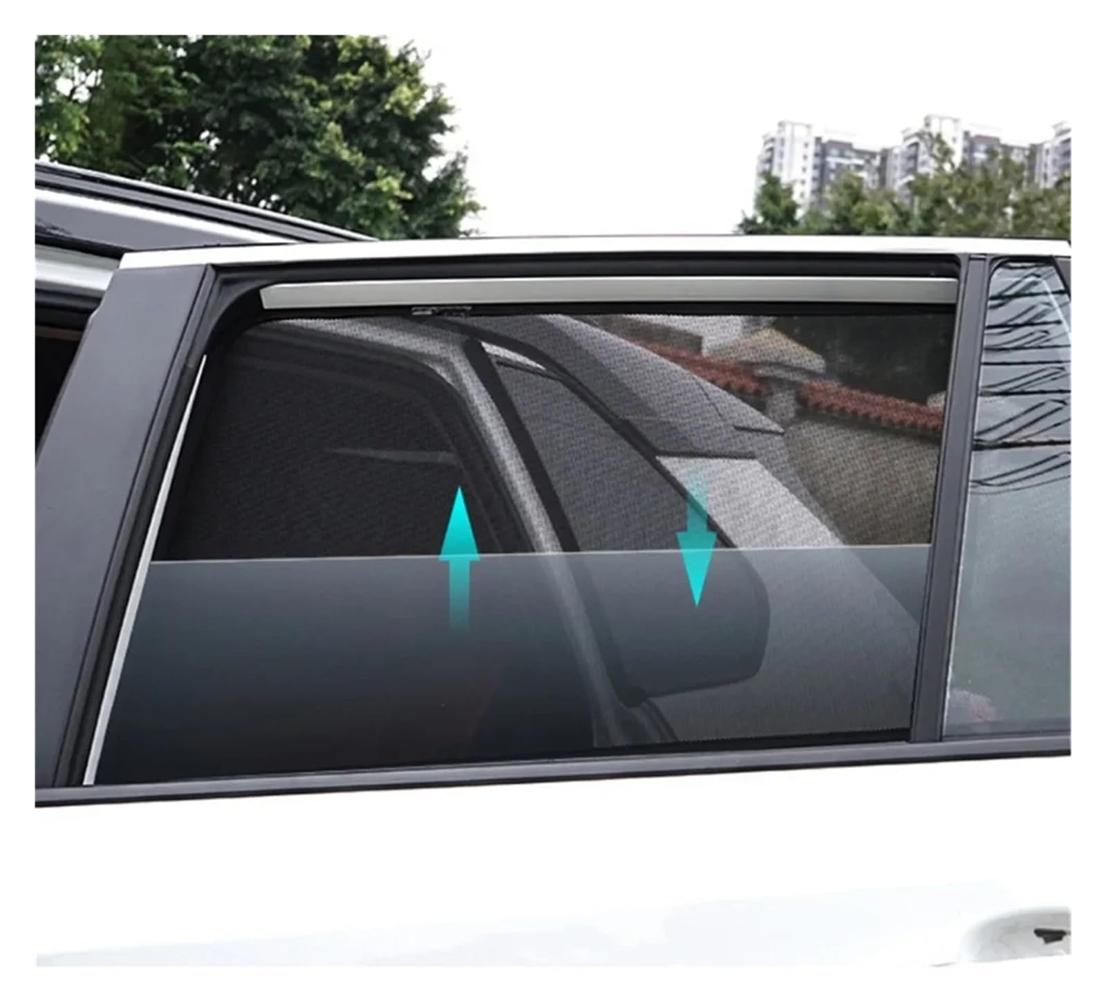Kfz Outdoor Abdeckplane Für Vw Für Polo Fließheck 6R 6C 2009-2017 Magnetische Vorhang Mesh Frontscheibe Rahmen Vorhang Auto Fenster Sonnenschutz Autoscheiben Sonnenschutz(2PC Side Triangle)