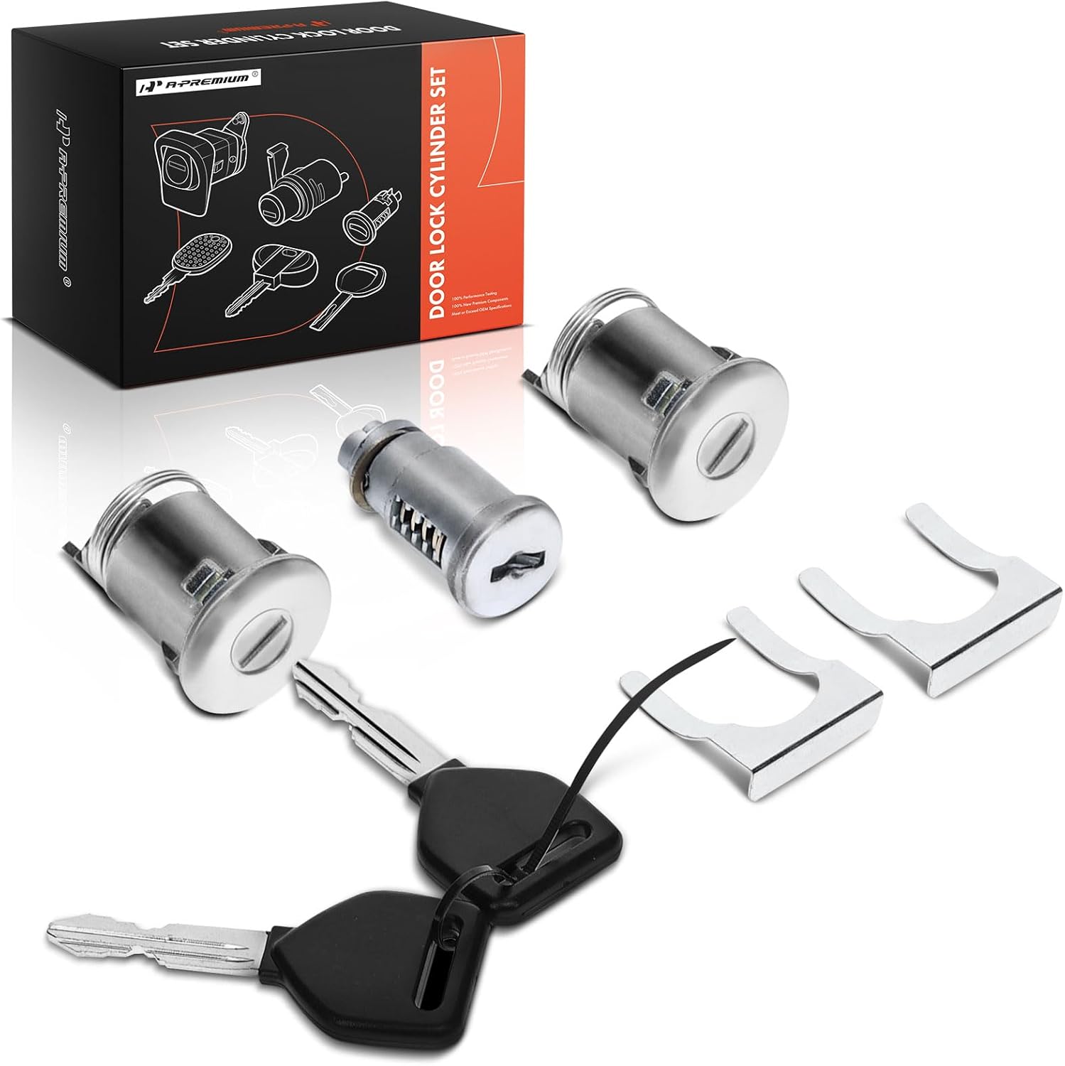 A-Premium Ignition & Truck Lock Cylinder Kit with Keys Compatible with International 4100 4200 4300 4400 7300 7400 7500 7600 7700 8600 8600 MXT CXT RXT Prostar, Truck Key Cylinder Set for 3547893C92