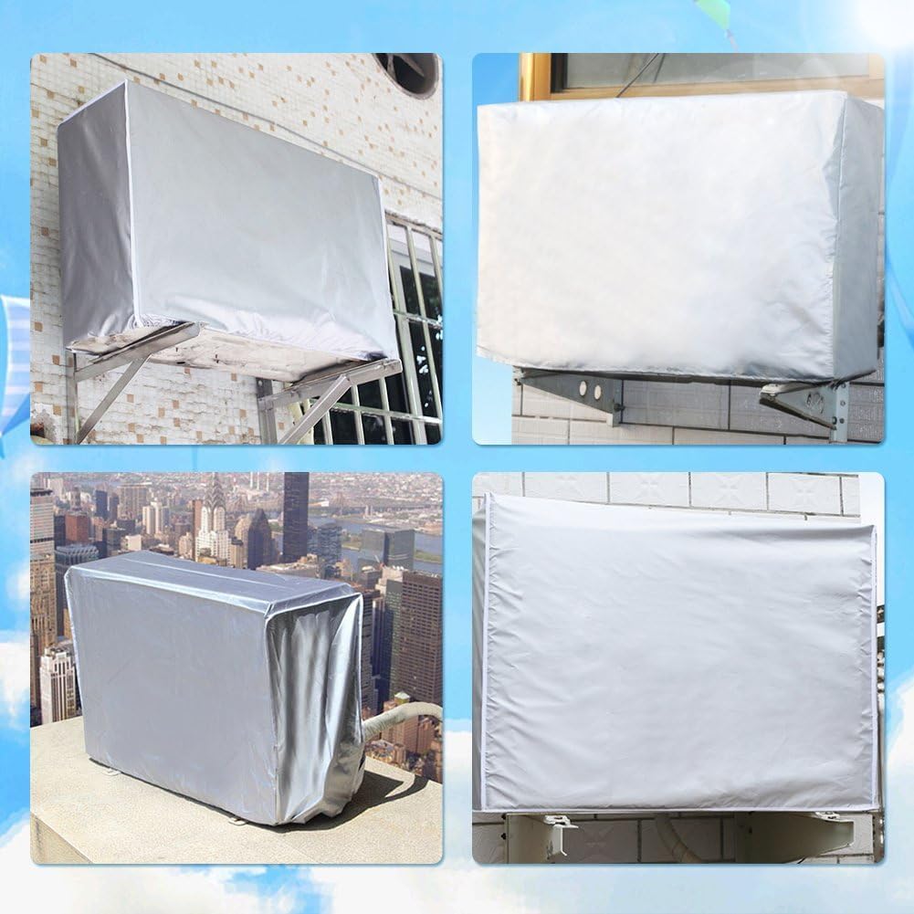 Osłona klimatyzatora zewnętrznego Wodoodporne klimatyzatory Osłona przeciwpyłowa Klimatyzator Osłona zewnętrzna Dom Thermopompe dla domu (86 * 32 * 56 cm) (kolor podszewki losowy)