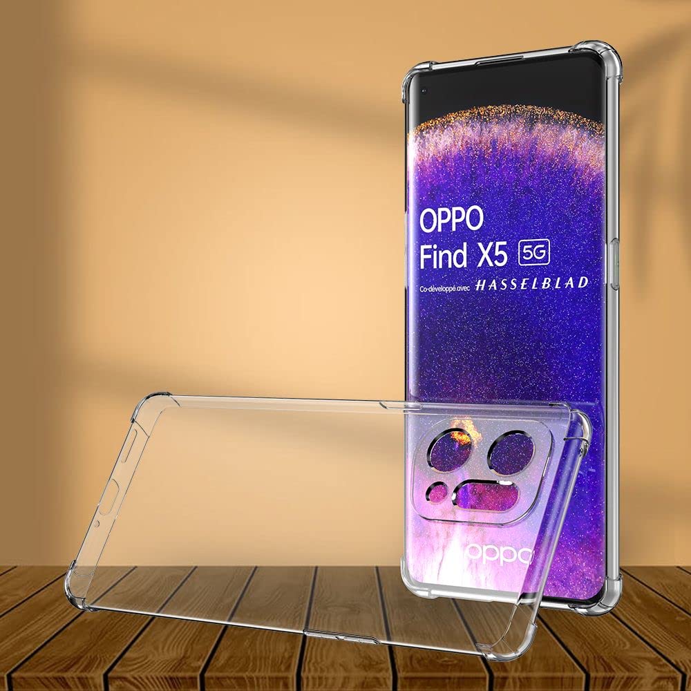 EbestStar Cover Trasparente Per Oppo Find X5 Lite | Custodia Silicone TPU Morbida Ultra Sottile | Protezione Antiurto Con Bordi Rinforzati
