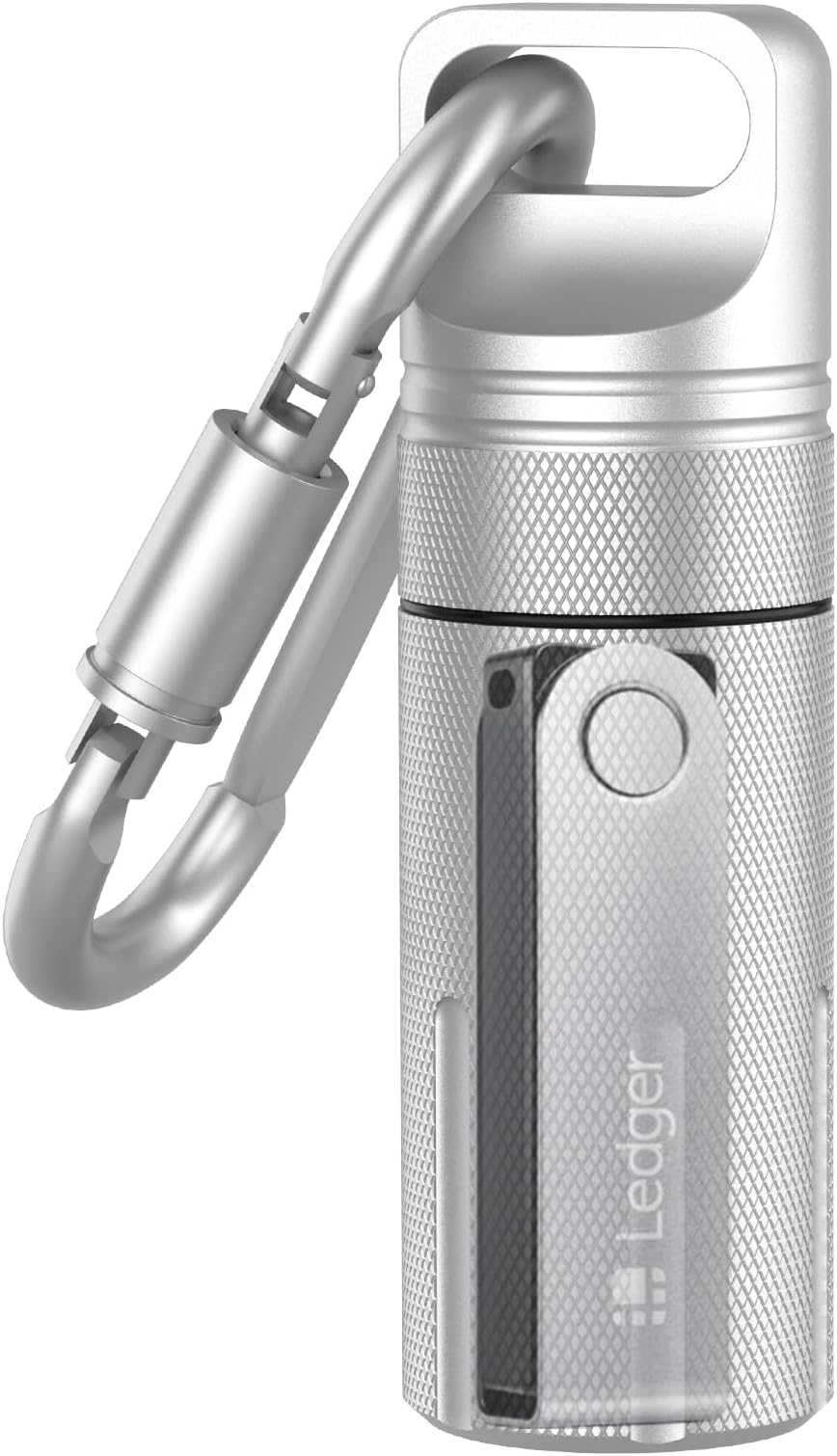 Hardware Crypto Wallet Protective Case Compatible with Ledger Nano X/Nano S/Nano S Plus,Yubikey 2FA Security Key,USB Flash Drive Case (Silver)