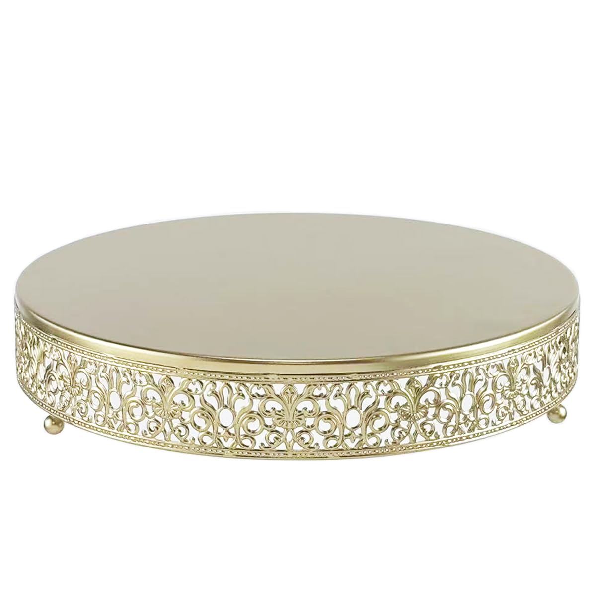 FEICTPOX Cake Stand, Metal Round Cupcake Dessert Stand Cake Display Holder for Wedding Party Birthday Baby Showers Anniversary (14‘’ Gold)
