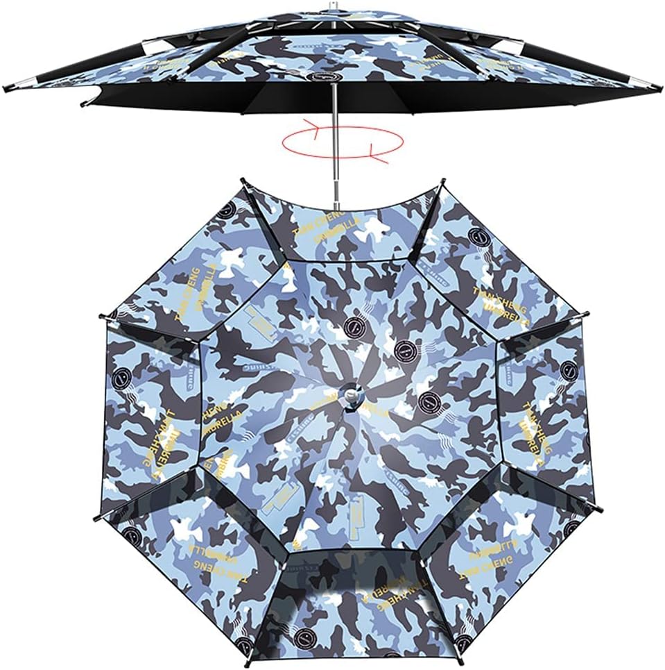 Camouflage Umbrella Patio Umbrella Waterproof Windproof 2-Tier Fishing Umbrella Aluminum, Outdoor Garden Umbrella Adjustable Angle, UV Protection Canopy Good