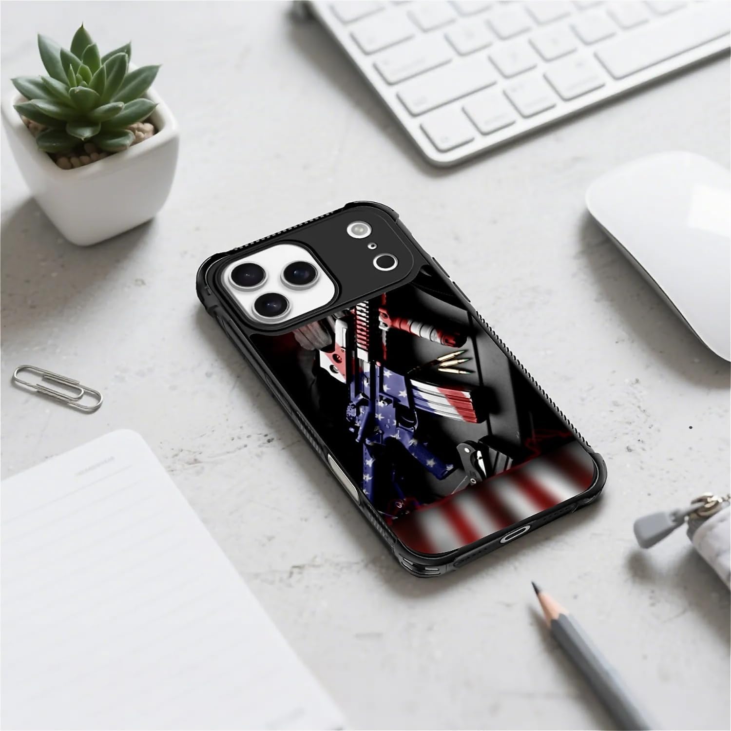 Compatible with iPhone 17 Pro Max Case,for MagSafe Amazing Pattern Design Shockproof Anti-Scratch Hard PC Back Case for iPhone 17 Pro Max American Flag Red Blue - Image 4