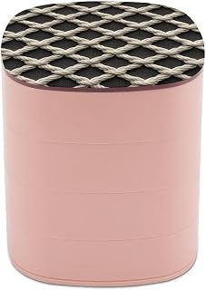 zxxpensy Woven Mesh Crisp Texture Jewelry Boxes for Women, Earring Holder Organizer Rotating Jewelry Organizer for Necklaces Bracelets Ring