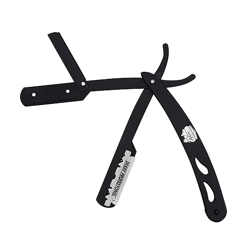 Miniatura 3 de The Shave Factory Kit de maquinilla de afeitar de borde recto (negro / 200 cuchillas de afeitar Derby Premium de un solo filo) Black / 200 Derby