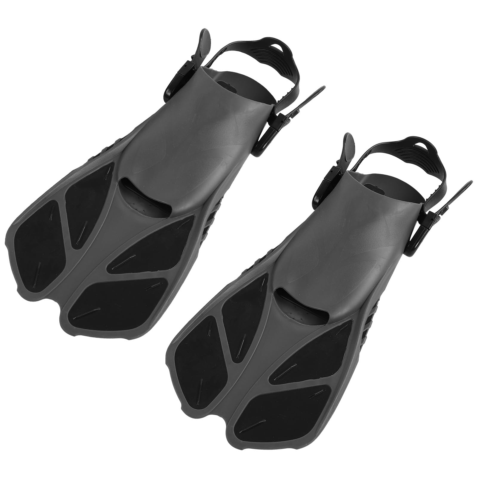 2 Aletas de Snorkel Ajustables, Aletas de Buceo largas para Nadar, Aletas de natación de talón Abierto de TPR Suave con Drenaje de Doble Canal, Velocidad y Estabilidad mejoradas
