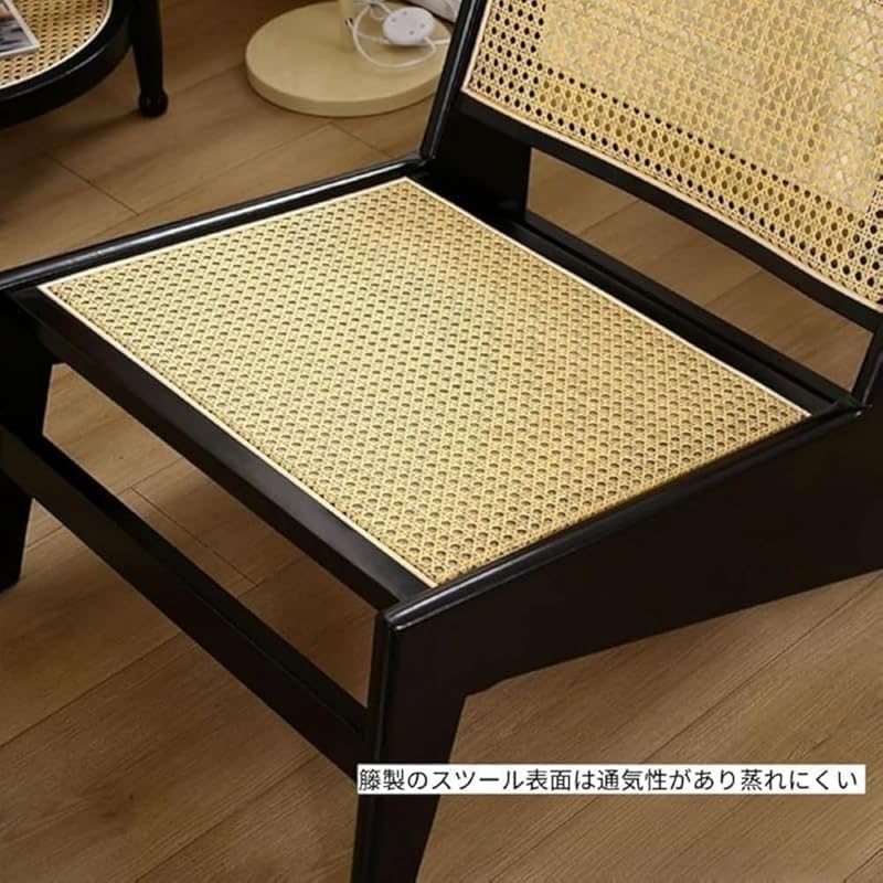 AZIEBAYソファ・カウチリビングや寝室に最適！おしゃれな天然木と籐編みの 1 人掛けソファ、ラウンジチェアとしても食卓チェアとし