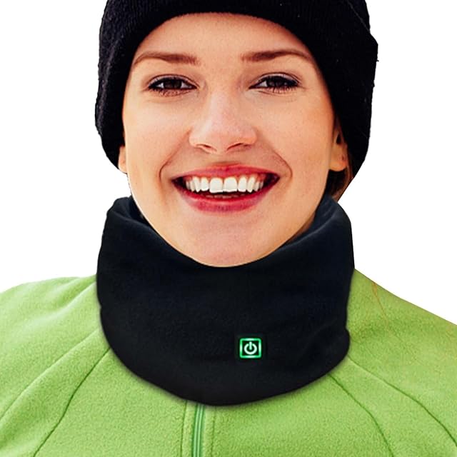 ulapithi Winter Neck Warmer Knitted Snood Heated Scarf, Thicken Windproof and Dust Skiing Circle, Warm Winter Neck Heating Scarf, for Men Women Outdoor Sports Christmas Fishing Sports Gift