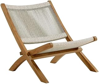 Modway Vienna Outdoor Patio Teak Wood Folding Lounge Chair in Natural Na...