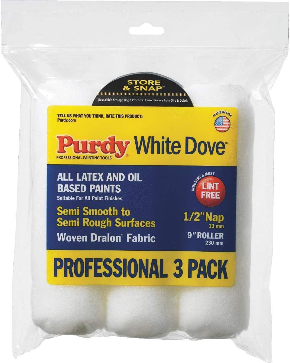 Purdy WhiteDove Roller Covers, 9 in. x 1/2 in., 3 count