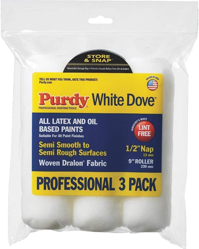 WhiteDove Roller Covers, 9 in. x 1/2 in., 3 count