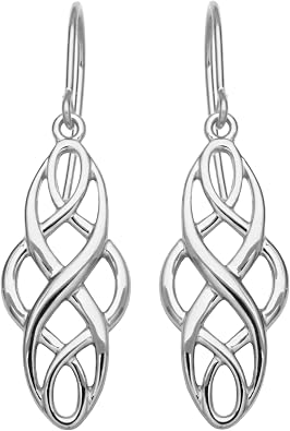 Amazon Essentials Sterling Silver Celtic Knot Dangle Earrings