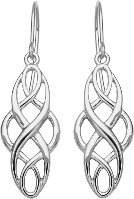 Amazon Essentials Sterling Silver Celtic Knot Dangle Earrings