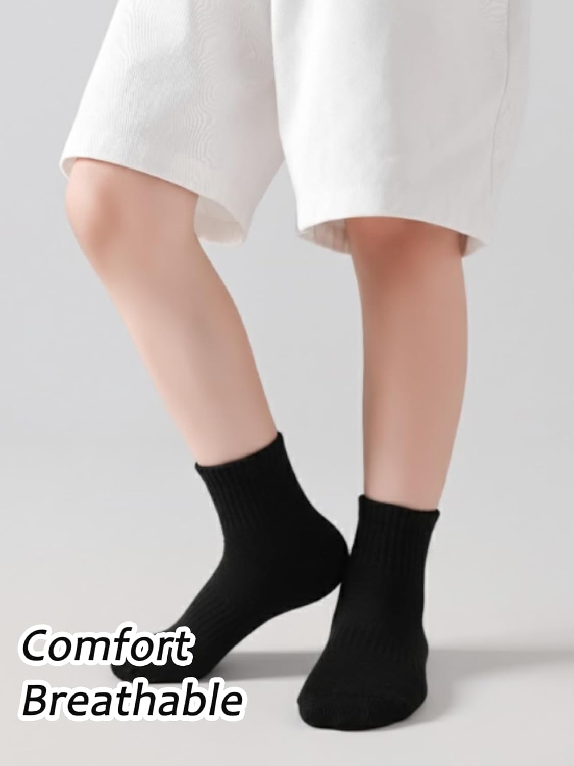 Kids Quarter Ankle Socks for Boys Girls Youth 10 Pack,Seamless Athletic Soft Cotton Socks for Sport School 4-14 Years - Image 4