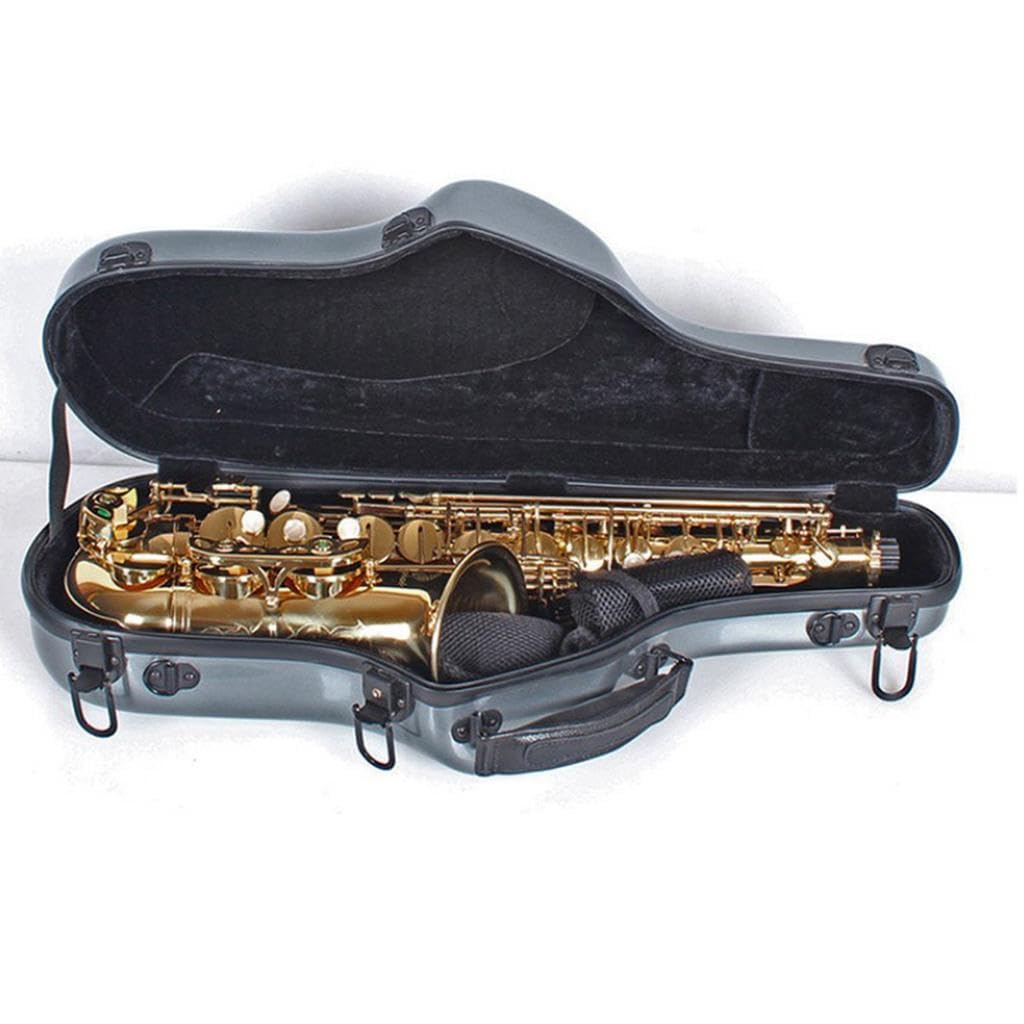 WUUISDNX Custodia resistente per sassofono con tracolla per musicisti che proteggono i sassofoni contralto durante i viaggi. Borsa portatile per sassofono , grigio , 62x24x14cm