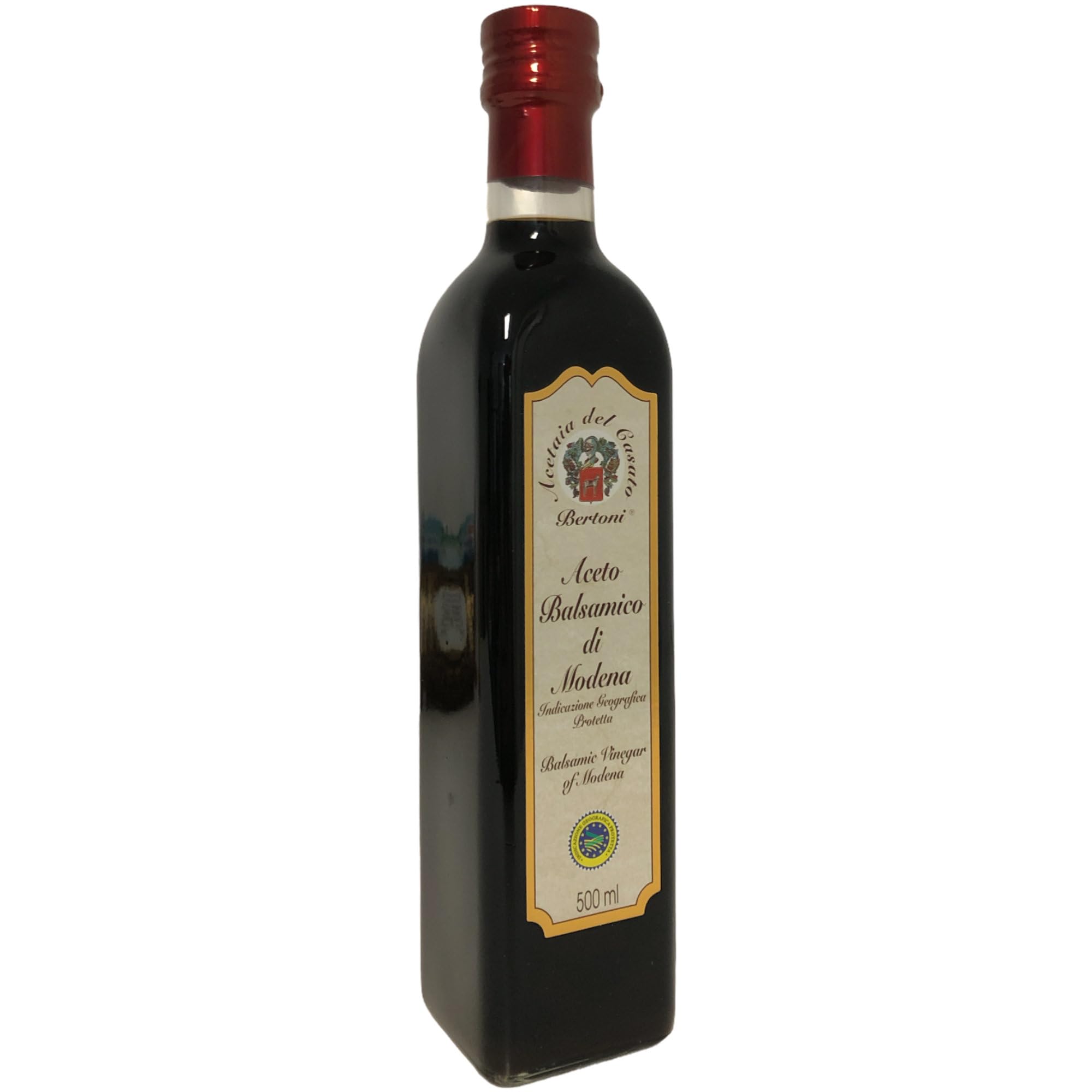 usy Bundle für Bertoni Aceto Balsamico Di Modena IGP dunkler Balsamicoessig 6er Pack (6x500ml Flasche) + usy Block