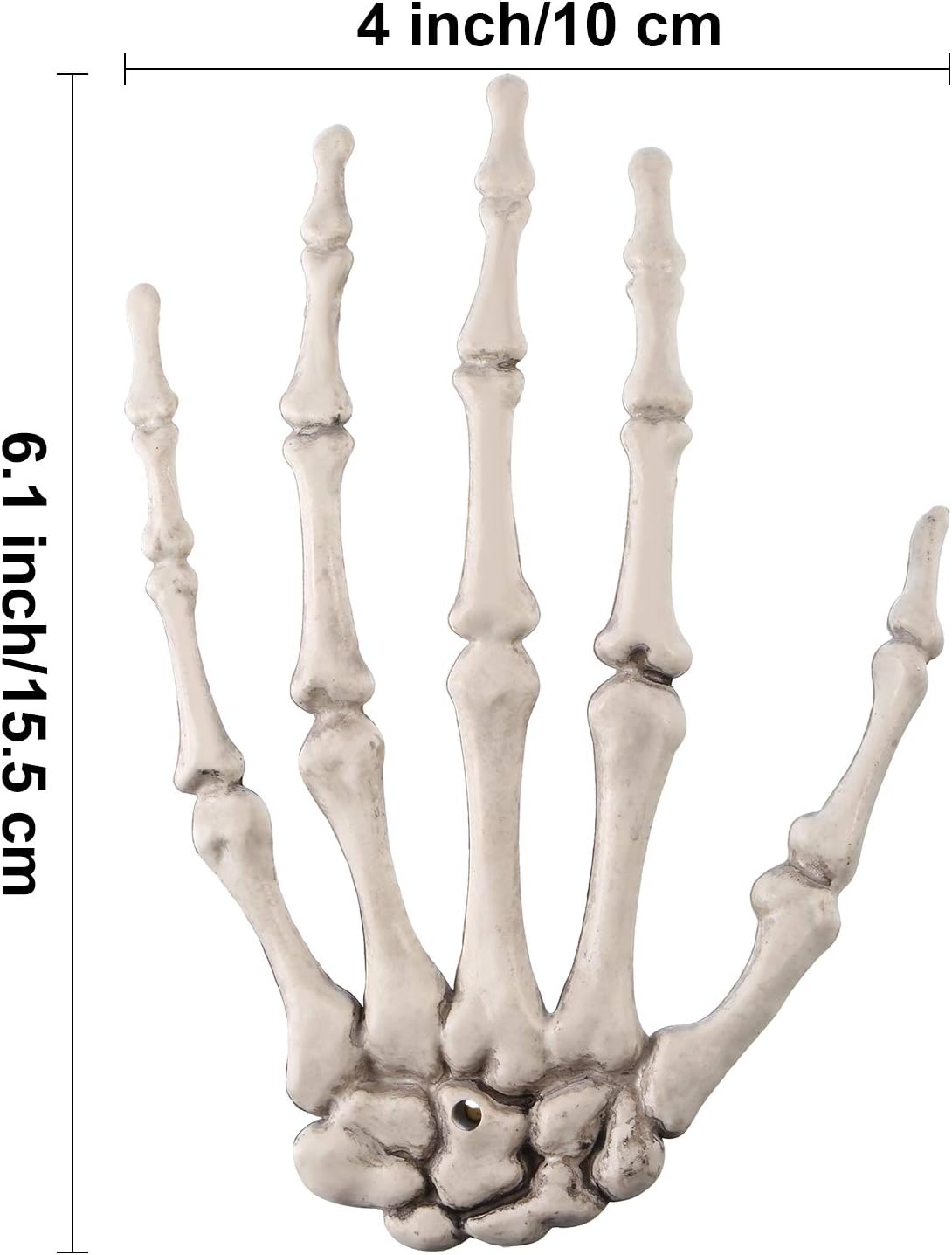 Tatuo 6 Pieces Halloween Skeleton Hands Plastic Human Fake Little Hand Bone Decoration Realistic Skeleton for Bone Zombie Party Halloween Cosplay Terror Scary Prank Props Favors