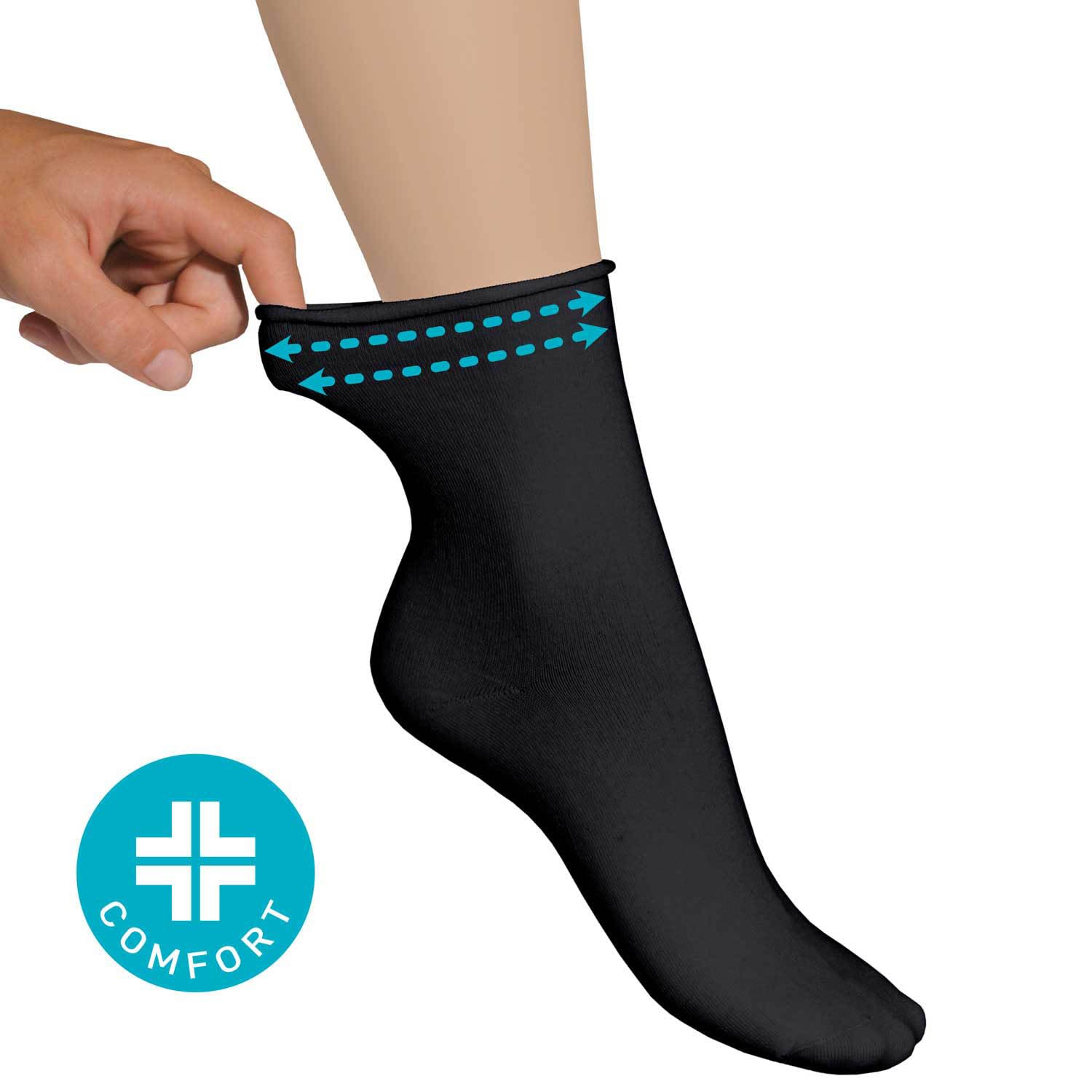 alber's SENSITIVE - 5 Paia | Calzino Cotone Donna Corto | Senza Elastico | Calze Sanitarie per Diabetici | Calzino Sportivo con Polsino Super Comfort | Non Stringe