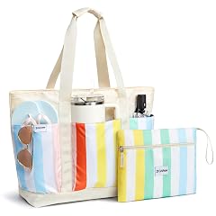 G4Free Beach Bag Waterproof Beach Tote Pool Bags for Women Compatible with Stanley Cup Foldablefor Weekender Travel