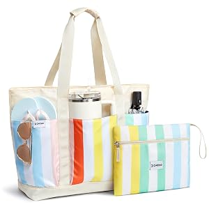 G4Free Beach Bag Waterproof Beach Tote Pool Bags for Women Compatible with Stanley Cup Foldablefor Weekender Travel