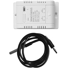 WiFi Temperature Controller Switch 16A 3000W with for Stainless Steel Probe, Real-Time Monitor & for Auto Mode for eWeLink App