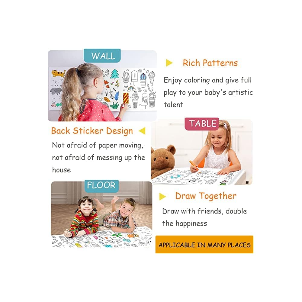 Buy Children's Drawing Roll, Coloring Paper Roll for Kids, 118x11.8