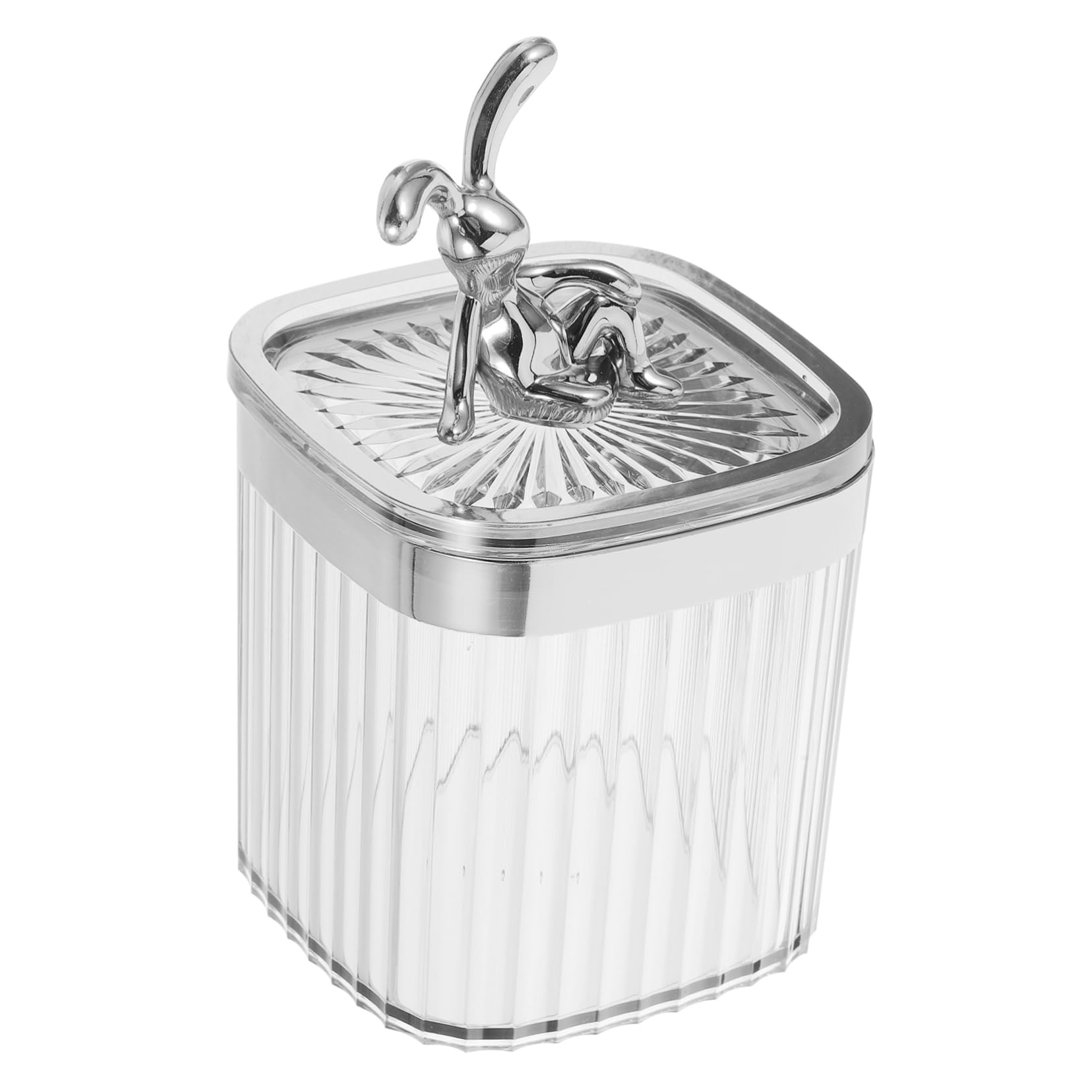 BESTOYARD 5stücke Süßer Cartoon-hase Kosmetik Organizer Mit Deckel Transparenter Aufbewahrungsbehälter Für Wattestäbchen Und Wattepads Platzsparend Und Stylish Für Jedes Badezimmer