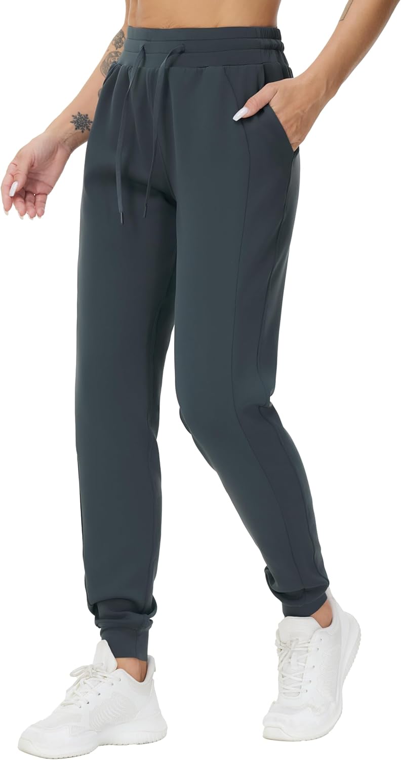 THE GYM PEOPLE Women's Workout Joggers Leggings Drawstring Running Lounge Sweatpants Tapered Pants with Pockets - Image 3