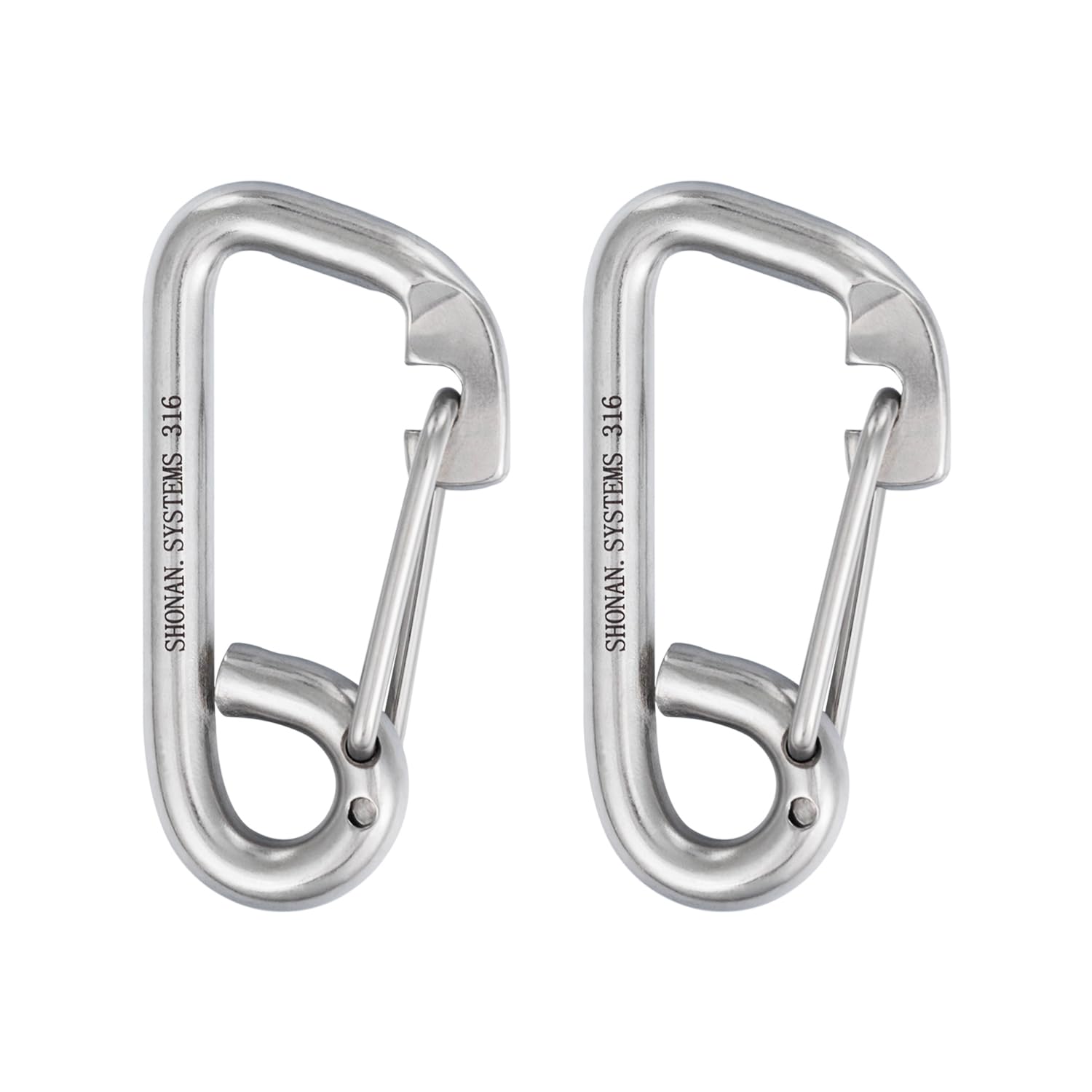 SHONAN Marine Boat Hooks, Stainless Steel Carabiner Heavy Duty Snap Hook, Rope Clips for Jet Ski, Kayak and Boat Dock Lines