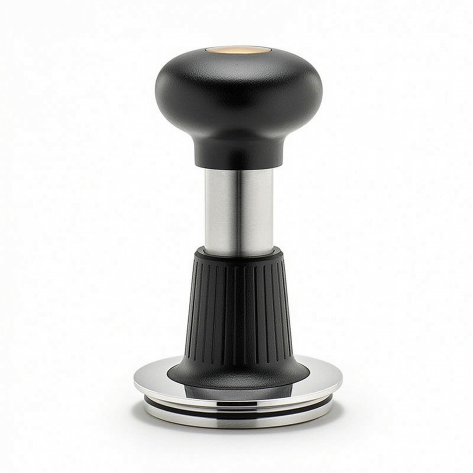 rockible dor Café con Base Estriada Negro dor Café Agarre Suave Apisonador para Cafetería, 58mm