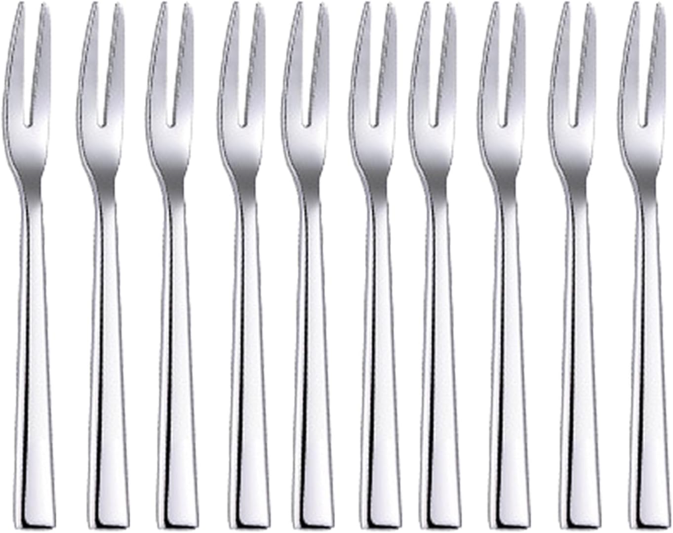 fruit forks，Dinner Forks,Stainless Steel Forks10pcs Stainless Steel Cocktail Dessert Fork Appetizer Snack Cake Fruit Forks Set Or Party Home Restaurant 4.8x0.39"