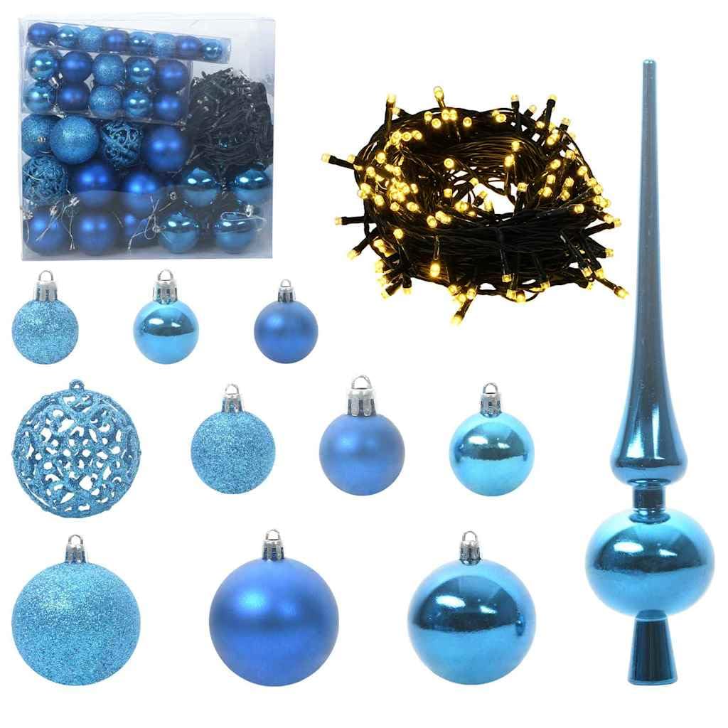 Sapin de Noël artificiel vert 180 cm 300 LED PE/PVC Support pliable pour intérieur et extérieur Décoration d'arbre de Noël