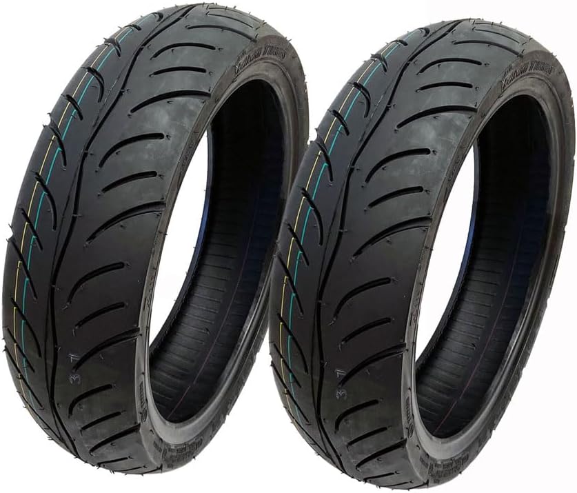 MMG Set of 2 100/60-12 Tubeless Scooter Tire Front or Rear Street Tread 12 inches Rim