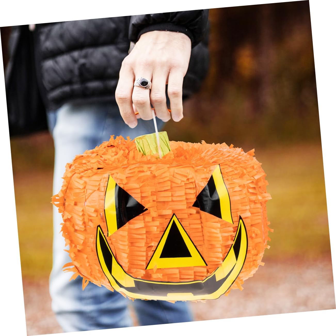 1Set Halloween Pumpkin Pinata with Stick for Parties Gatherings and Festive Decorations Design for Fun Pinata Games Unique Halloween Adornment