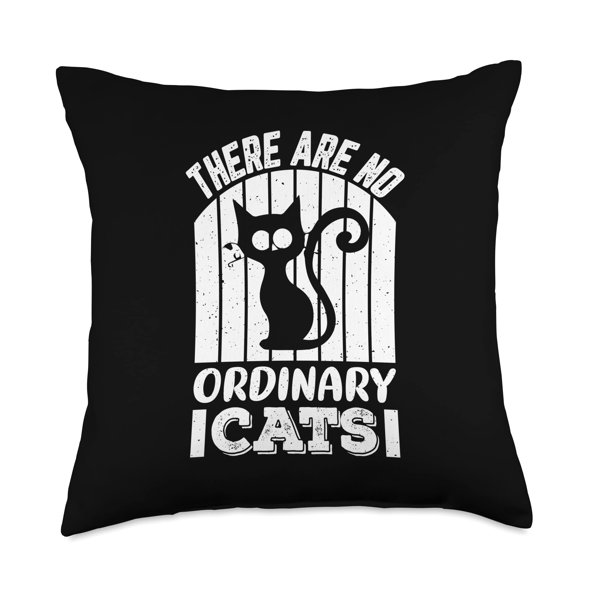 Kittee Catees There are no Ordinary Cats Throw Pillow, 18x18, Multicolor