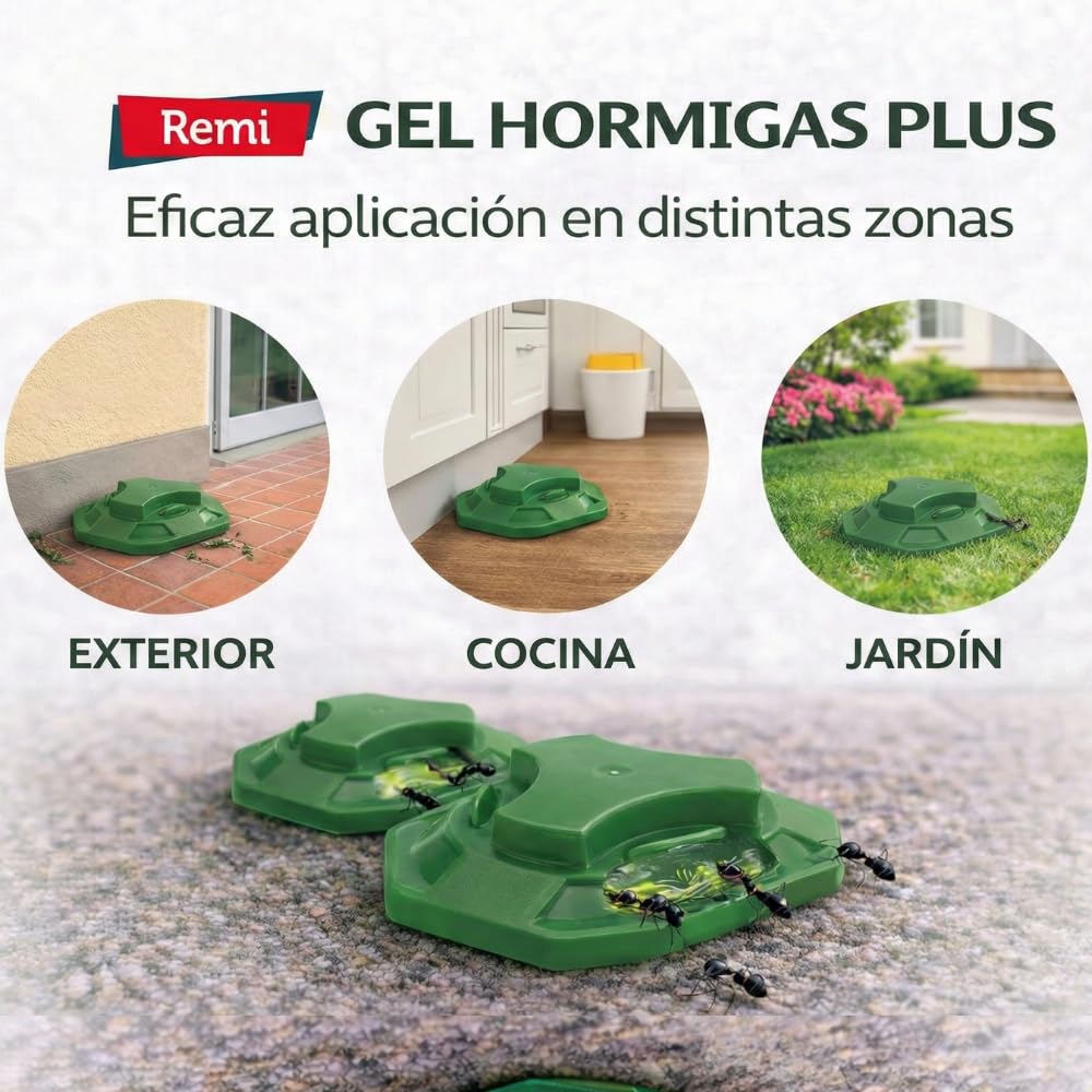 Remi Hogar Defens Gel Hormigas | Pack 4 Trampas Insecticida Hormigas | Cebo Insecticida Listo para Usar | Elimina Hormigas y el Hormiguero | Uso Interior y Exterior | Alta eficacia | Listo para Usar — view 4