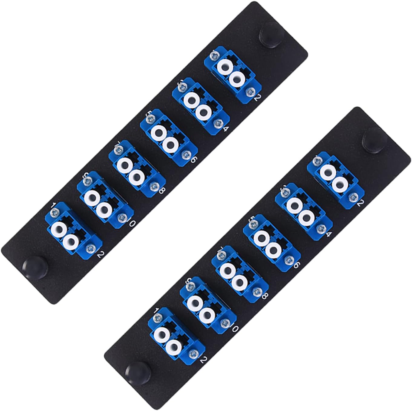 VFLTOOL 2PCS 6 Duplex LC Adapters LGX Footprint Fiber Patch Panel Loaded 12 Fiber Ports Couplers Enclosure - LC UPC Blue Compatible with SingleMode Multimode|1.25G/10GB OS1-2/OM1-3