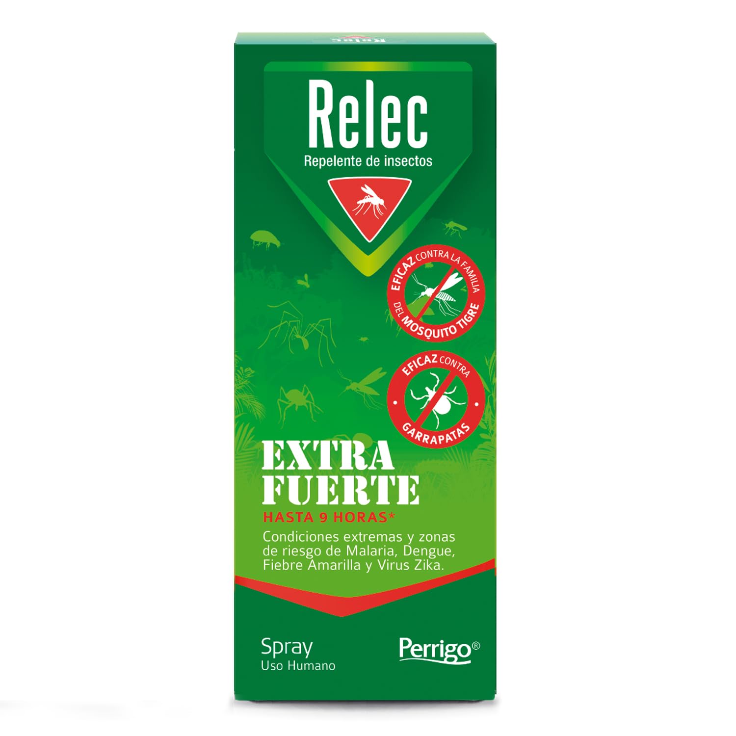 Relec Extra Fuerte Spray Antimosquitos, Repelente de Mosquitos 75ml, Eficaz Contra El Mosquito Tigre, Eficacia y Protección Contra las Picaduras de Mosquitos en Zonas Tropicales