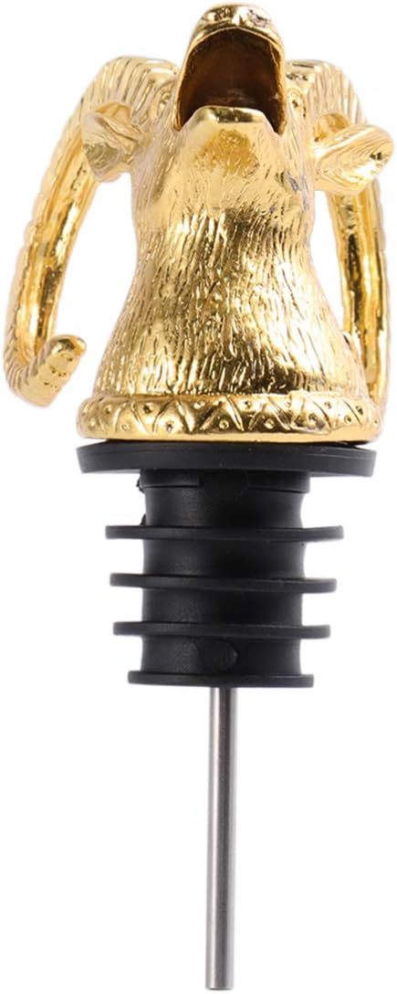 Antelope Head Wine Pourer Stopper, Zinc Alloy, Aerating Wine for Party