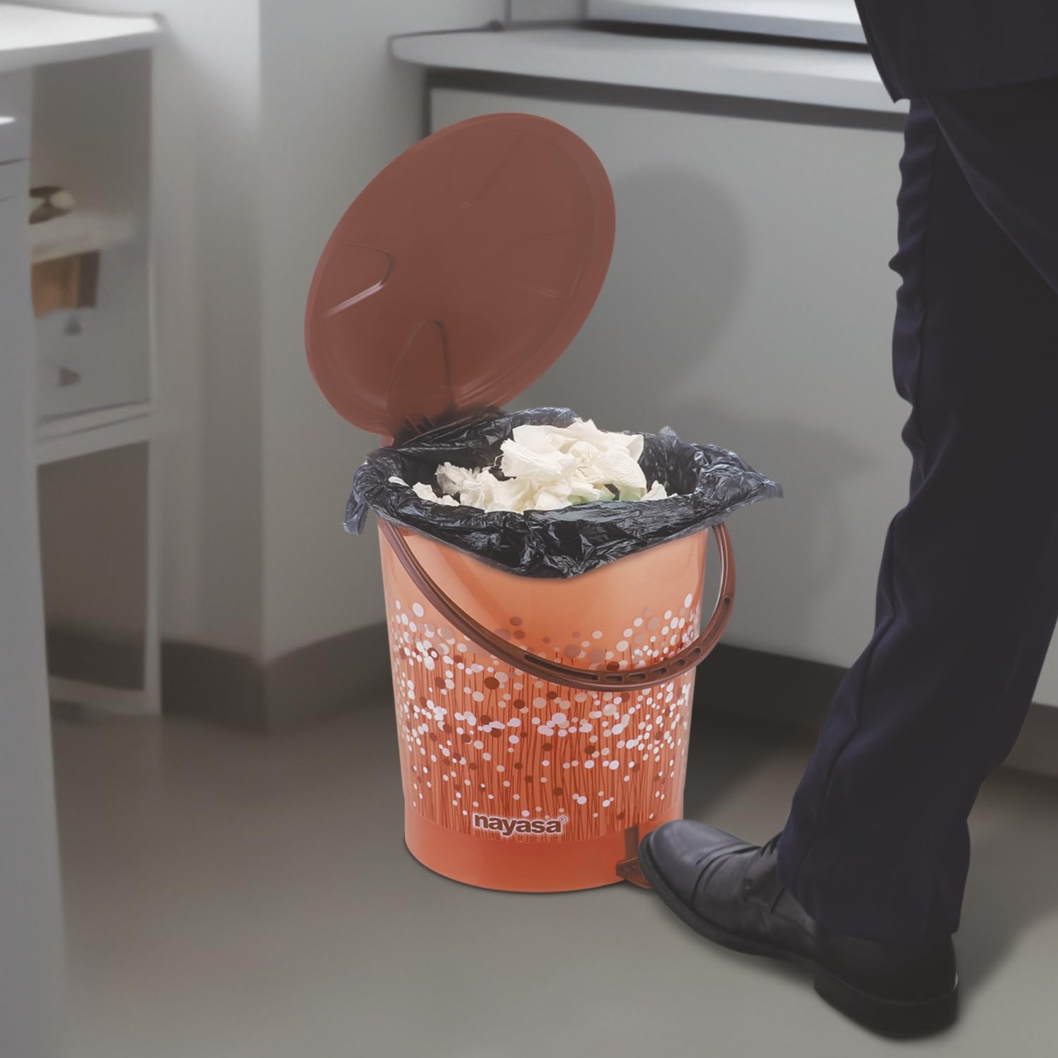 Nayasa Funk Pedal Bin - Step-On Waste Bin -5