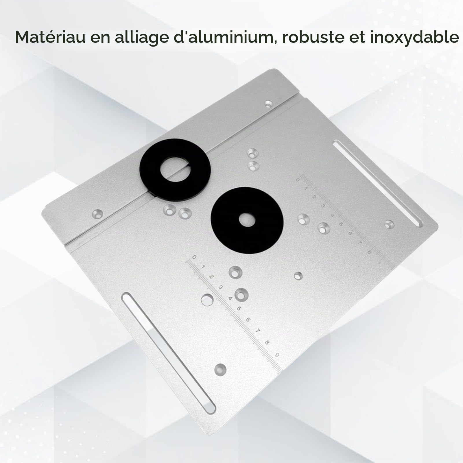 Plaque D'insertion en Alliage D'aluminium de Haute dureté 2 en 1, Table de Routeur, Planche Rabattable pour le Travail du Bois, Fraiseuse, Machine de Découpage pour Grand Routeur